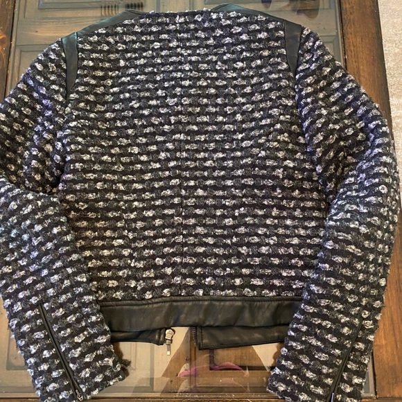 The Limited Tweed Like and Vegan Leather Biker Jacket - Picture 5 of 13